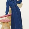 Lace Trimmed Belted Denim Set all'ingrosso clothing set view 5 - Hicabistan fabbrica Turchia