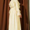 Tie Neck Ruffled Dress Yellow wholesale dress view 3 - Hicabistan Turkey factory