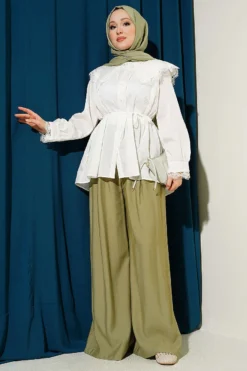 Alternative view of Lace Cuff Sailor Collar Shirt Ecru