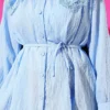Lace Cuff Sailor Collar Shirt Blue groothandel shirt view 4 - Hicabistan Turkije fabriek