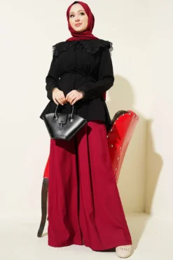 Alternative view of Lace Cuff Sailor Collar Shirt Black