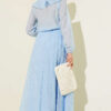 Ruffled Collar Laced Skirt Set Blue all'ingrosso clothing set view 3 - Hicabistan fabbrica Turchia