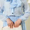 Ruffled Collar Laced Skirt Set Blue all'ingrosso clothing set view 4 - Hicabistan fabbrica Turchia