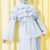 Ruffled Collar Skirt Set Blue بالجملة clothing set view 2 - Hicabistan مصنع تركيا