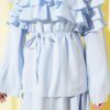 Ruffled Collar Skirt Set Blue بالجملة clothing set view 4 - Hicabistan مصنع تركيا