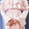 Ruffled Collar Skirt Set Pink wholesale clothing set view 4 - Hicabistan Turkey factory