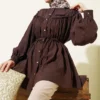 Bow Detail Tunic Brown