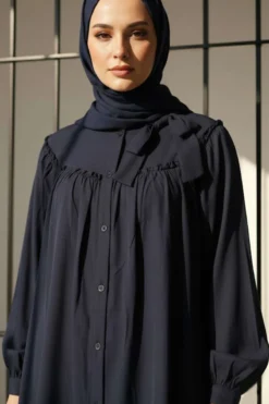 Alternative view of Bow Tie Oversized Shirt Navy Blue