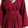 Collared Pleated Skirt Two-Piece Set Burgundy en gros clothing set view 4 - Hicabistan usine Turquie