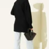 Floral Neck Soft Knit Tunic Black all'ingrosso tunic view 3 - Hicabistan fabbrica Turchia