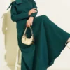 Detailed Neck Piece Evening Dress Emerald al por mayor dress - Hicabistan fábrica Turquía