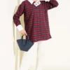 Collared Checkered Shirt Burgundy al por mayor shirt view 2 - Hicabistan fábrica Turquía