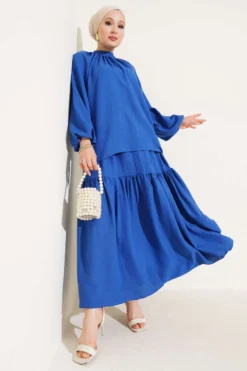 Alternative view of Gathered Collar Skirted Two-Piece Set
