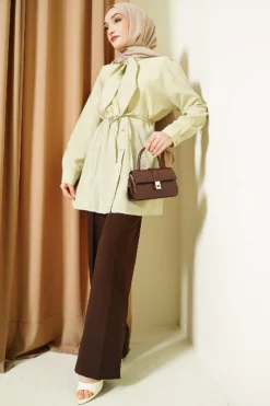Alternative view of Loose Tie-Neck Shirt