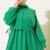 Dress with Side Ties and Vest, Elastic Waist wholesale dress view 2 - Hicabistan Turkey factory