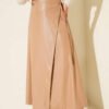 Side Tie Leather Skirt
