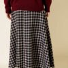 Side Tie Checkered Skirt Navy Blue wholesale skirt view 3 - Hicabistan Turkey factory