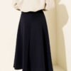 Side Tie Flared Scuba Skirt Navy Blue en gros skirt view 3 - Hicabistan usine Turquie