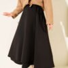 Side Tie Scuba Skirt Black en gros skirt - Hicabistan usine Turquie