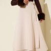 Side Tie Waist Scuba Skirt Beige en gros skirt - Hicabistan usine Turquie
