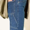 Mom Jeans with Side Belt Buckle Blue wholesale pants view 4 - Hicabistan Turkey factory