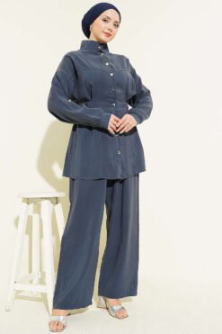 Alternative view of Side Sash Detailed Tencel Two-Piece Set