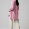 Side Gathered Crinkled Shirt Pink wholesale shirt view 3 - Hicabistan Turkey factory