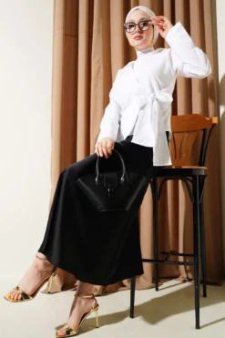 Alternative view of Side Tied Short Shirt White