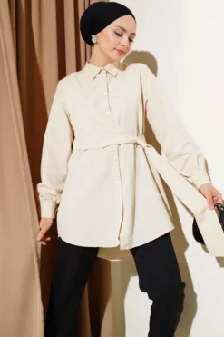 Side Tied Tunic Beige