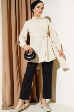 Alternative Ansicht von Side Tied Tunic Beige