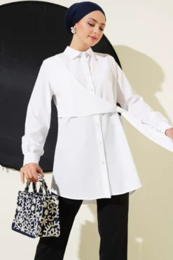 Side Tied Tunic White