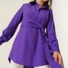 Side Tied Tunic Purple