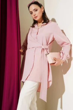 Side Tied Tunic Powder Pink