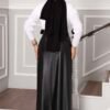 Side-Tie Leather Skirt Black Großhandel skirt view 5 - Hicabistan Türkei Fabrik