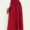 Flared Skirt with Side Pocket Detail Burgundy en gros skirt - Hicabistan usine Turquie