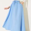 Flared Skirt with Side Pocket Detail Blue wholesale skirt - Hicabistan Turkey factory