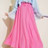 Flared Skirt with Side Pocket Detail Pink