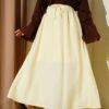 Flared Skirt with Side Pocket Detail Yellow
