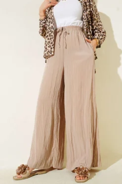 Side Pocket Loose Wrinkled Trousers