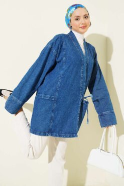 Side Tie Denim Kimono