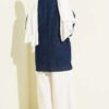 Side Tie Denim Kimono Dark Blue al por mayor kimono view 3 - Hicabistan fábrica Turquía