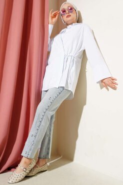 Vue alternative de Side Tie Kimono White