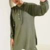 Hooded Two-Piece Set with Metal Buttons on the Sides بالجملة clothing set - Hicabistan مصنع تركيا
