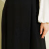 Pleated Belted Flared Skirt Black Großhandel skirt view 4 - Hicabistan Türkei Fabrik