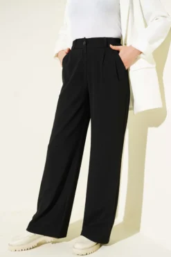 Alternative view of Half Waist Elastic Palazzo Pants Black
