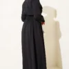 Half-Zip Elastic Waist Dress Black groothandel dress view 3 - Hicabistan Turkije fabriek