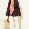 Half Hidden Buttoned Belted Shirt Brown groothandel shirt view 3 - Hicabistan Turkije fabriek