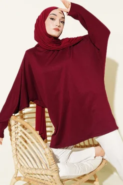 Batwing Basic Tunic Burgundy