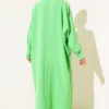 Batwing Oversized Long Shirt Green en gros shirt view 3 - Hicabistan usine Turquie