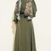 Half Button Belted Pocket Dress Khaki wholesale dress view 3 - Hicabistan Turkey factory